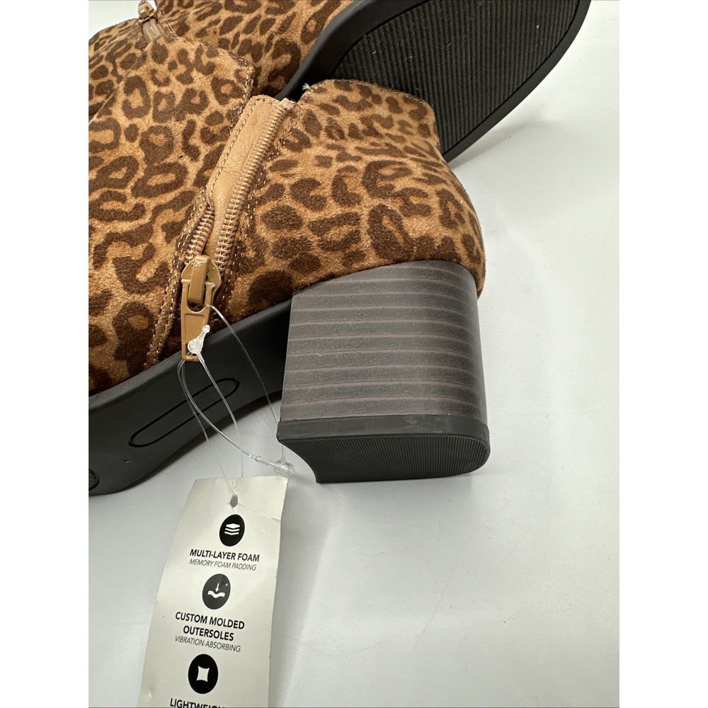 NEW Kim Rogers Cheetah Print Ankle‎ Boots Chunky Block Heel Size 7.5 - Picture 9 of 11